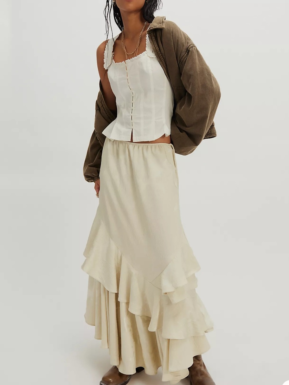 Free People Women's Bridgette Corset Scoop Neck Solid Top - Picture 3 of 3